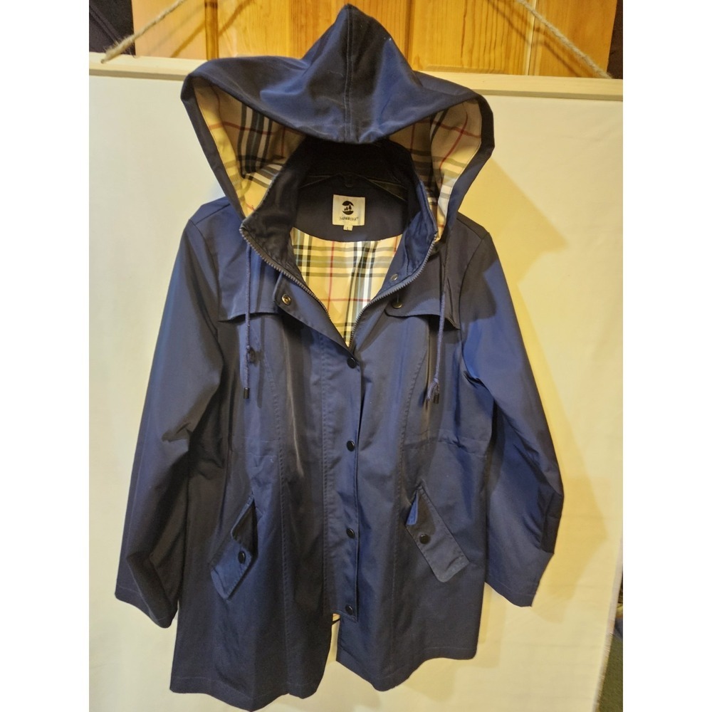 Women's Navy Blue Saphirose Spring/ Fall Women's Mid Length Coat‎